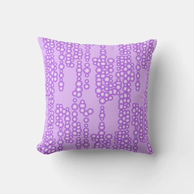 Coussin Courant des bulles, nuances de lavande (Recto)