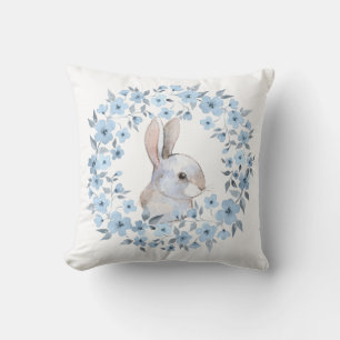 Coussin Courbe à lapin et à fleurs