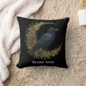Coussin Courbe botanique du Corbeau des bois (Couverture)