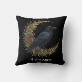 Coussin Courbe botanique du Corbeau des bois (Verso)