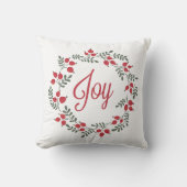 Coussin Courbe de Noël Joie Florale Rouge Vert (Recto)