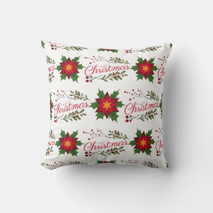 Coussin Courbe fleurie de Noël motif floret holi