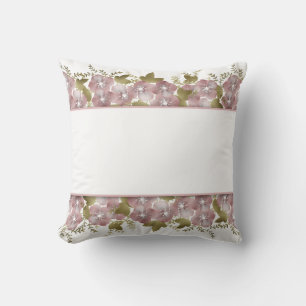 Coussin Courbe fleurie printemps été fleurs roses vert lea