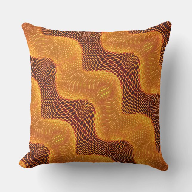 Coussin Courbe orange et points dorés sur arrière - plan b (Recto)