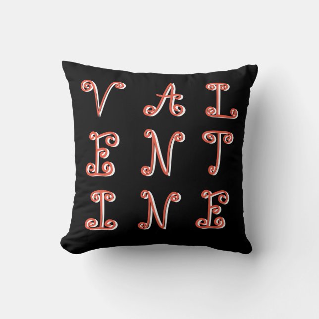 Coussin Courbe Texte noir moderne Valentines romantiques J (Recto)