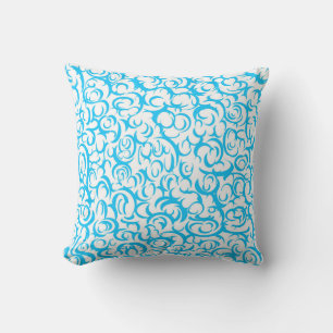 Coussin Courbes bleu clair