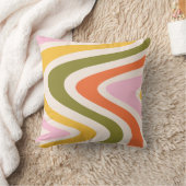Coussin Courbes les années 70 de couleur rétro (Couverture)
