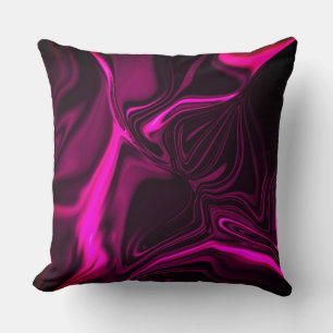 Coussin Courbes roses ou violettes sur arrière - plan viol