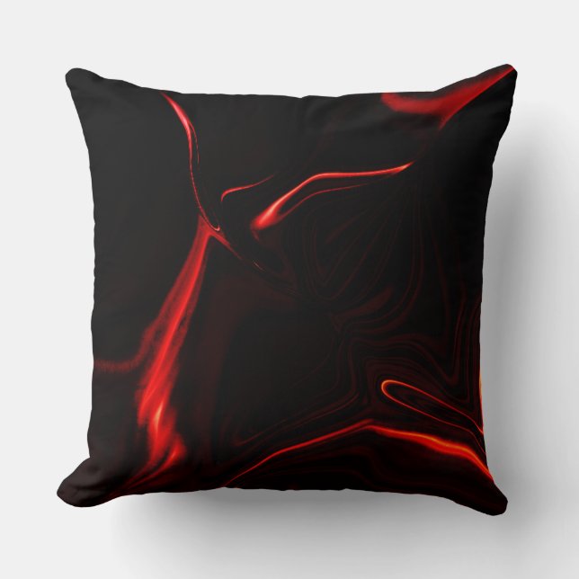 Coussin Courbes rouges ou ondulations dans les fonds rouge (Recto)