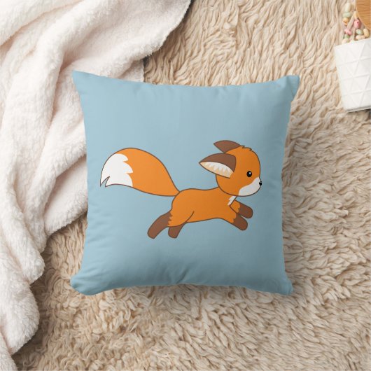 Coussin Coureur de renard sur bleu (Couverture)