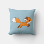Coussin Coureur de renard sur bleu (Recto)