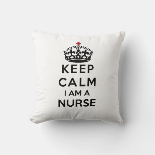 Coussin couronne croix rouge Gardez votre calme Je suis in