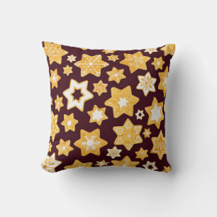 Coussin Couronne de biscuits de Noël avec Arrière - plan d