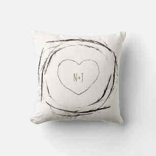 Coussin Couronne de branches et brindilles rustiques chic