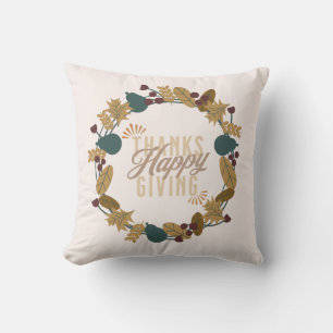 Coussin Couronne de fête de Thanksgiving moderne