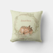 Coussin Couronne de feuilles de printemps de faon de cerf  (Recto)