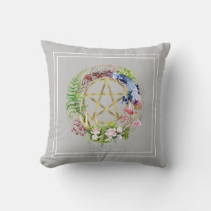 Coussin Couronne de fleurs de pentacle en or de style bohè