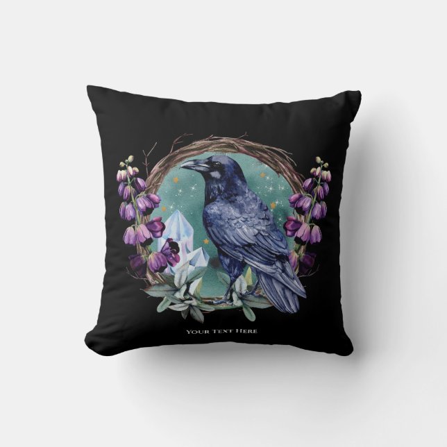 Coussin Couronne de fleurs violettes Cristaux célestes Cor (Recto)
