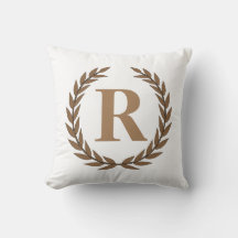 Couronne de laurier en or personnalisée avec initi