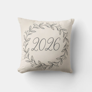 Coussin Couronne de laurier minimaliste 2026