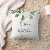 Coussin Couronne de mariage élégante de sauge de fleurs bl (Couverture)