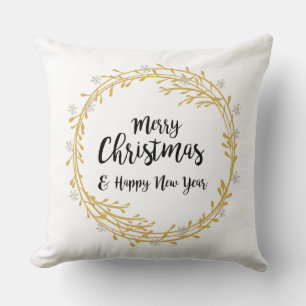Coussin Couronne de Noël aux flocons de neige en parties s