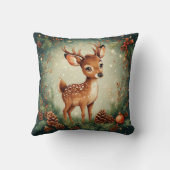 Coussin 🦌 Couronne de Noël Cerf Mignon Joie (Verso)