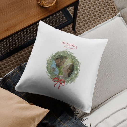 Coussin Couronne de Noël en pin pour jeunes mariés