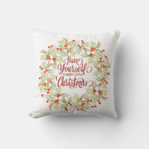 Coussin Couronne de Noël joyeux