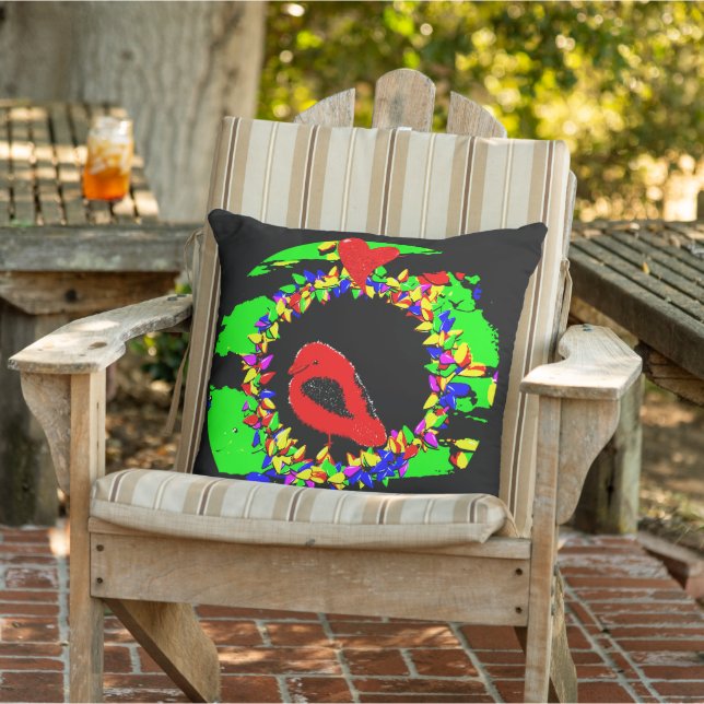 Coussin Couronne de Noël Punk Cardinal (Chaise)