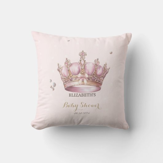 Coussin Couronne de Petite Princesse Perles Points Bébé Na (Recto)