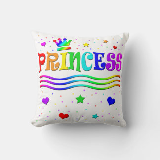 Coussin Couronne de princesse arc-en-ciel de dessin animé