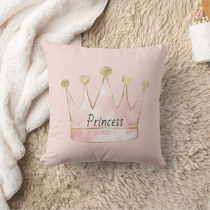 Coussin Couronne de princesse en or rose
