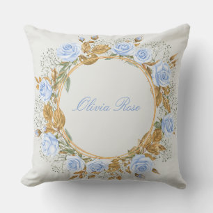 Coussin Couronne de roses bleues