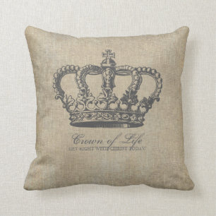 Coussin Couronne de toile de chrétien de la vie