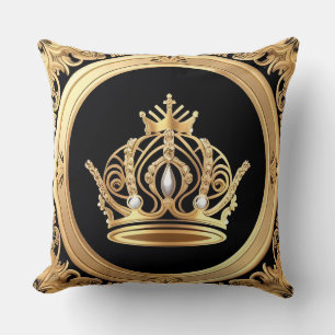Coussin Couronne Dorée Élégante