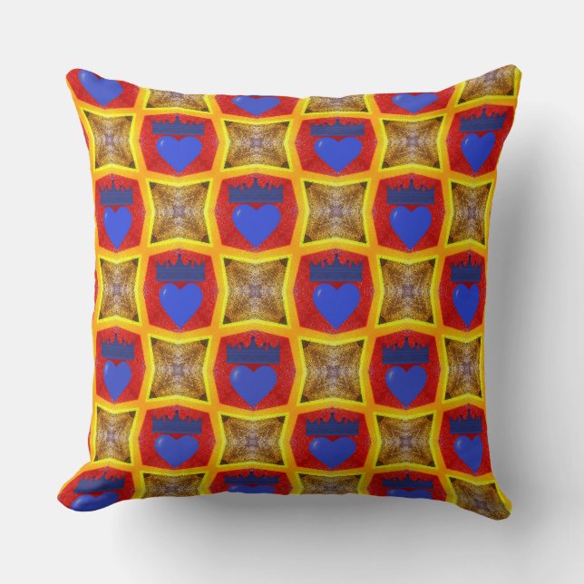 Coussin Couronne et cœur bleu marine  (Recto)