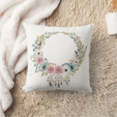 Coussin Couronne florale attrape-rêves bohème aquarelle (Couverture)