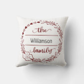Coussin Couronne florale de nom de famille en monogramme g (Verso)