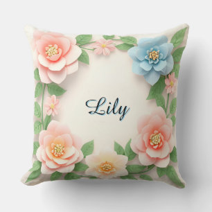 Coussin Couronne florale délicate