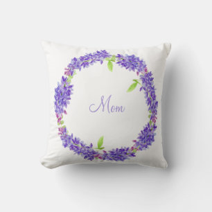 Coussin Couronne florale pourpre Maman