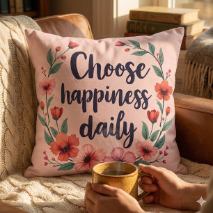 Coussin Couronne florale quotidienne de bonheur