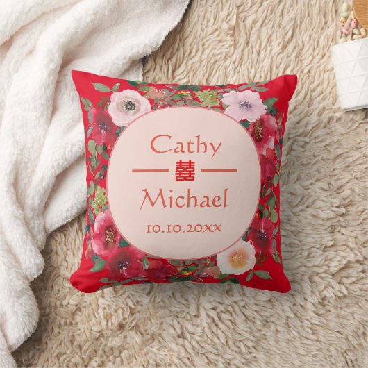 Coussin Couronne florale rouge pour la cérémonie du thé de (Couverture)