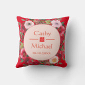 Coussin Couronne florale rouge pour la cérémonie du thé de (Verso)