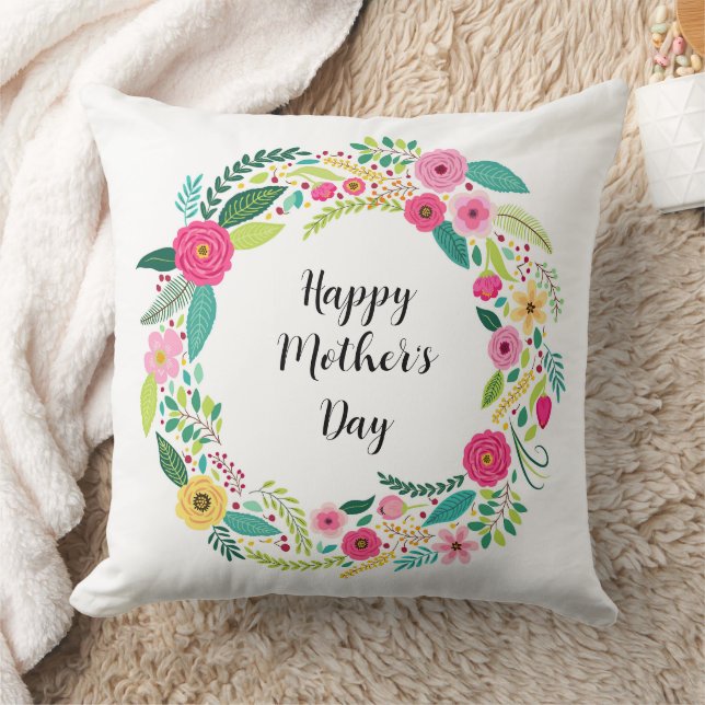 Coussin Couronne florale rustique colorée (Couverture)