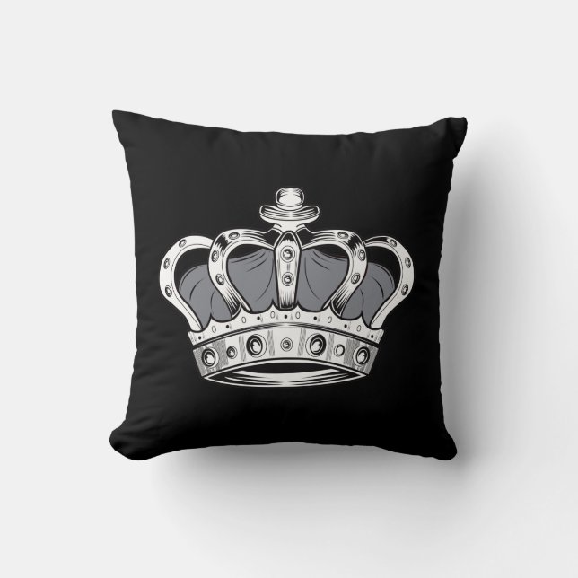 Coussin Couronne - Gris (Recto)