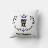 Coussin Couronne Monogramme 'W' en guirlande (Verso)