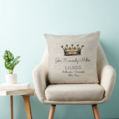 Coussin Couronne or Beige Baby Faire-part de naissance Kee (Chaise)