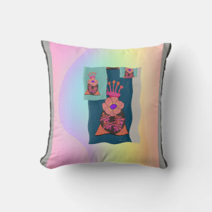 Coussin Couronnes de fleurs Collage