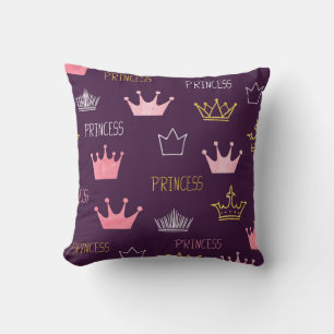Coussin Couronnes princesse : motif parties scintillant aq